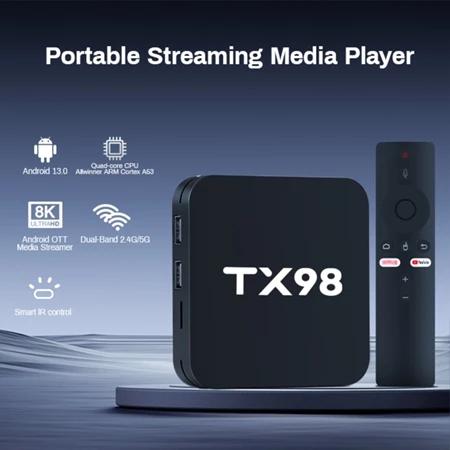 กล่องทีวี 4K Android box TV set-top Bluetooth&Wifi TX98 Pro การควบคุมระยะไกลด้วยเสียง Google Assista