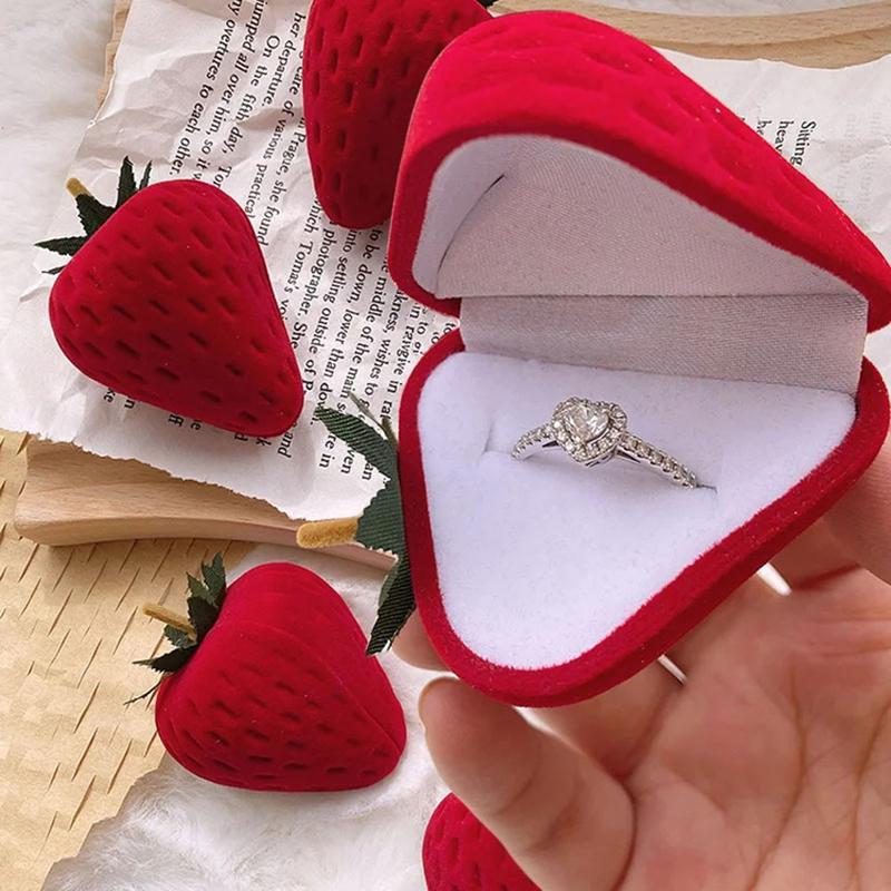 Strawberry ring box jewelry box earring necklace packaging box 4