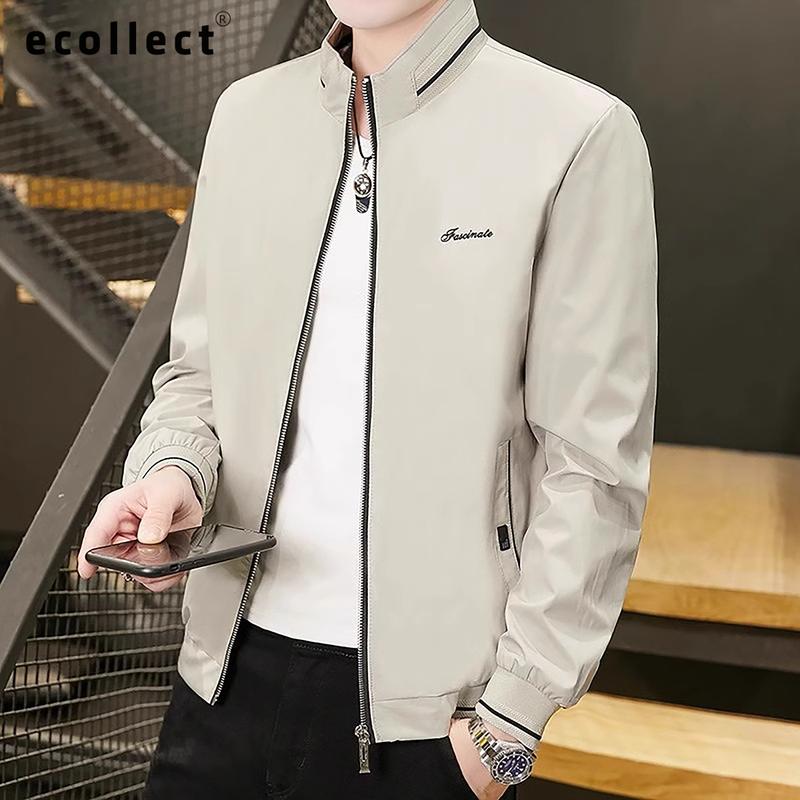 Áo khoác gió nam cổ đứng ECOLLECT, thêu chữ tinh tế, chất liệu cao cấp, phong cách đơn giản, đa năng - G14 Menswear Jacket