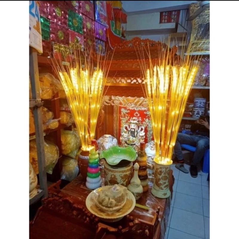 Đèn Led Bông Lúa Vàng, Trang Trí Tết, Tài, Bàn Thờ Gia Tiên Loại Đẹp 1 bó 10 cây