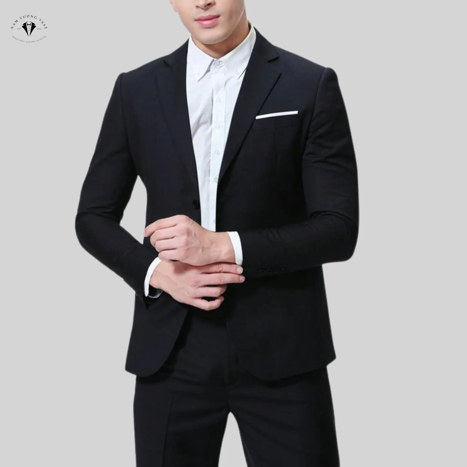 Bộ Vest Nam Thanh Niên Trẻ Trung Không Nhăn Không Nhàu Không Bám Bụi Sang Trọng Lịch Lãm Menswear - Tặng Kèm Cavat cao cấp Kem Nhung Áo vest  namđẹp