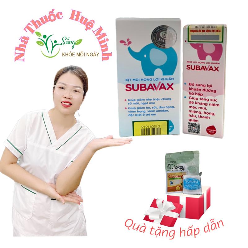 Subavax xịt, nhỏ mũi họng lợi khuẩn giúp tăng sức đề kháng niêm mạc mũi, miệng, họng cho Người lớn và Trẻ em