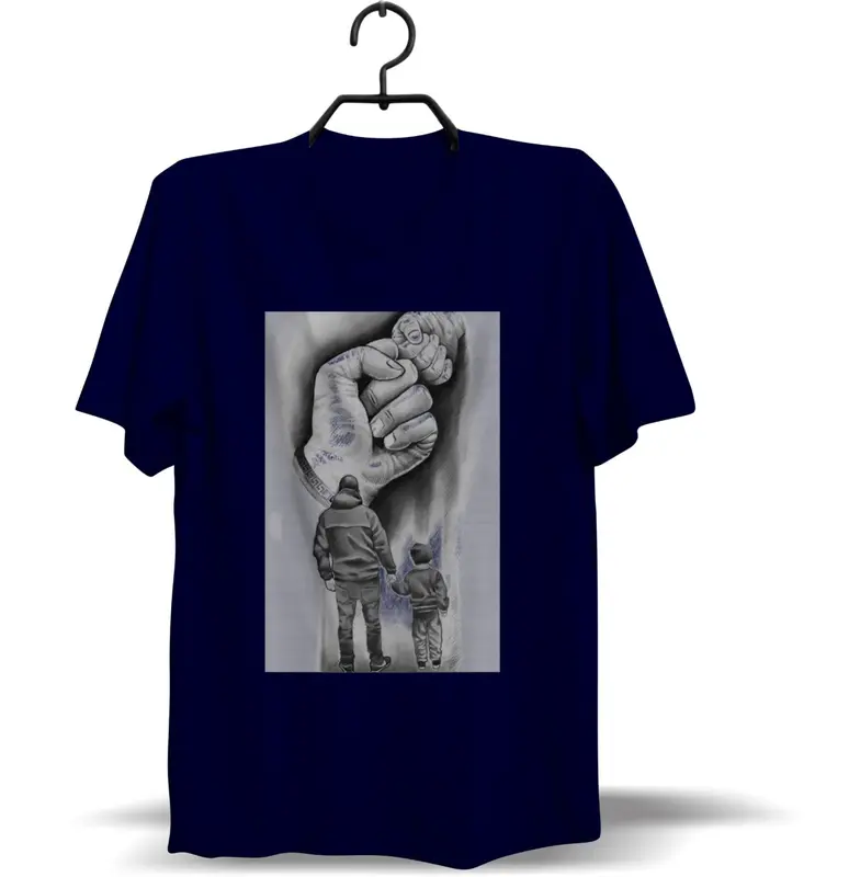 BAJU KAOS PRIA SABLON DTG DESAIN KODE AYAH ANAK 0