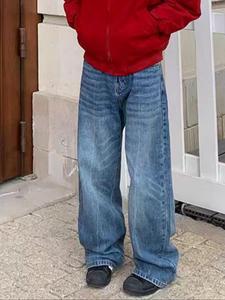 Men's Solid Color Loose Fit Jeans, Casual Comfy Denim Trousers for Daily Wear, Fashion Men's Bottoms for All Seasons, Cotton