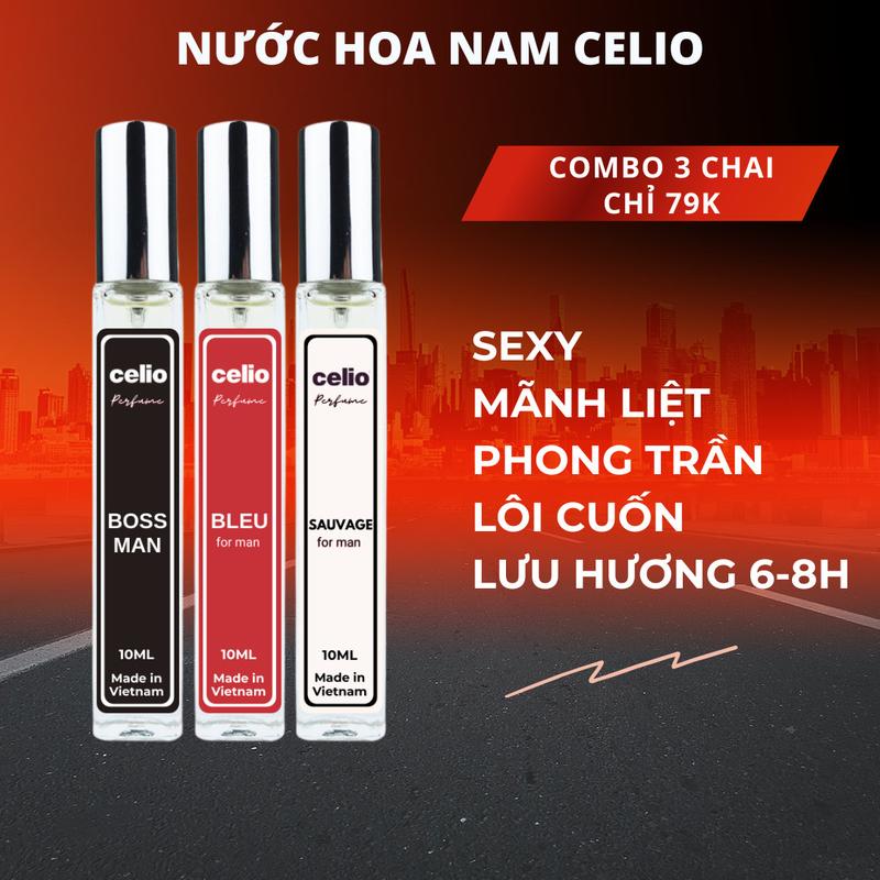 [ Mua 1 Được 3 ] Combo 3 Chai Tinh Dầu Nước Hoa Nam Celio 10ml Hương Thơm Quyến Rũ Nam Tính Cosmetic Perfume Xịt Thơm