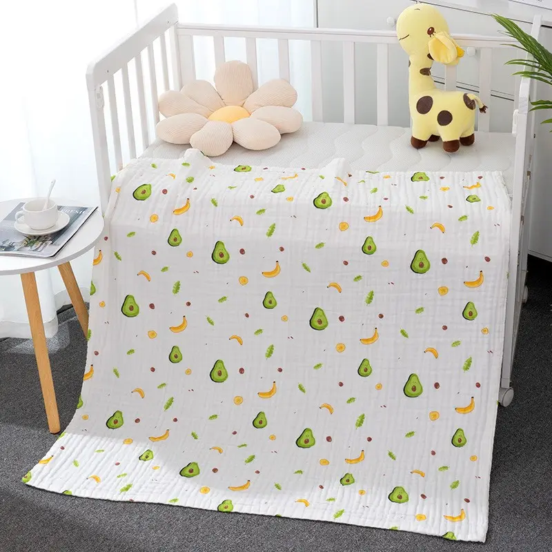 Khăn tắm cho bé sơ sinh vải xô nhăn 6 lớp Jubon sợi tre dùng quấn bé mềm mại, thấm hút tốt size lớn 110 x 105cm Uni Baby