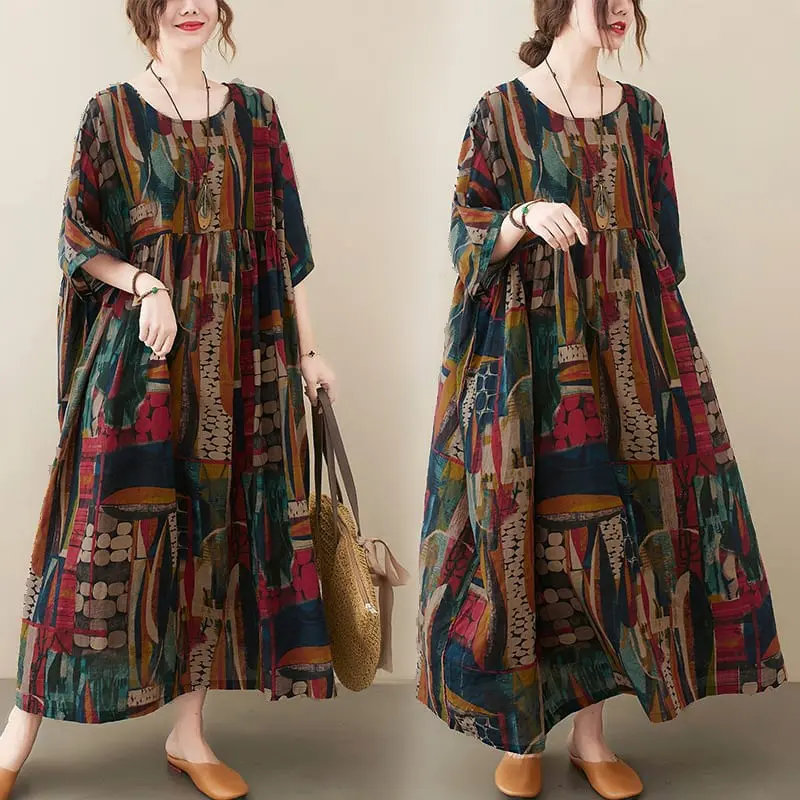KRISTIN ABSTRAK DRESS TIPIS Nerawang -   DRESS ABSTRAK   OVERSIZED/JUMBO