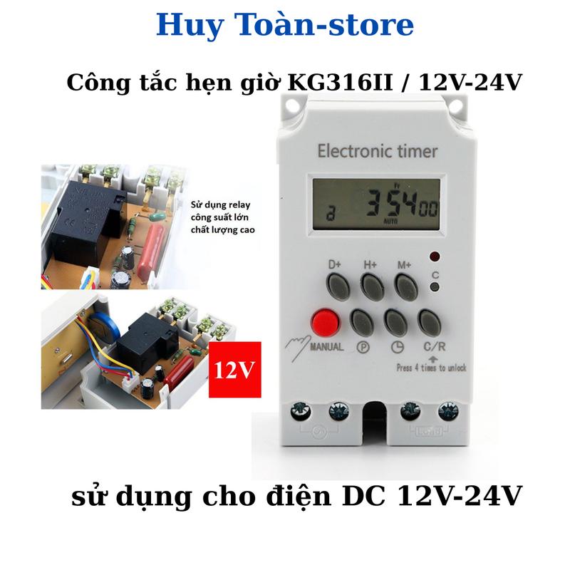 Công tắc hẹn giờ Kg316 T-II/DC 12V 24V dùng điện 1 chiều 12v 24V bật tắt thiết bị điện tự động