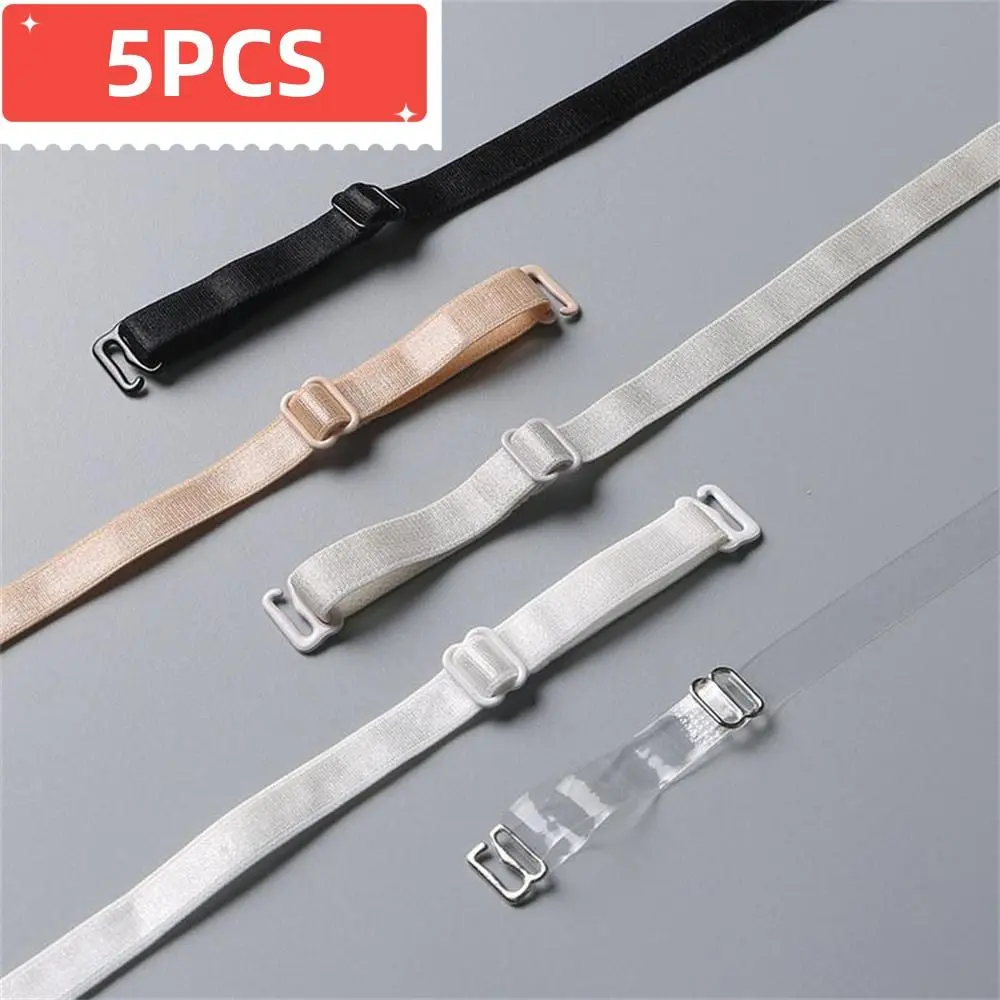 Dây Đeo Vai Áo Ngực, 5 Chiếc, Trong Suốt, Có Thể Tháo Rời, Ống Có Thể Điều Chỉnh Pha Lê Vô Hình Đế Mở Rộng Phụ Kiện, Trơn, Đàn Hồi, Phụ Kiện Đồ Lót, Dành Cho Nữ