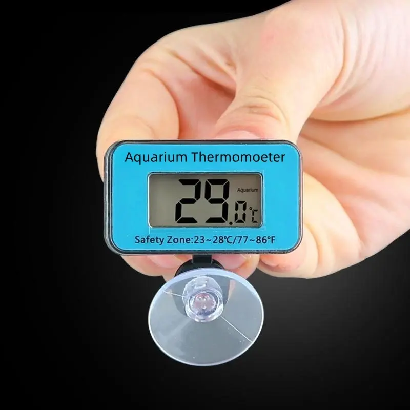 LCD digital fish tank thermometer with probe suction cup electronic thermometer fish tank water meter
