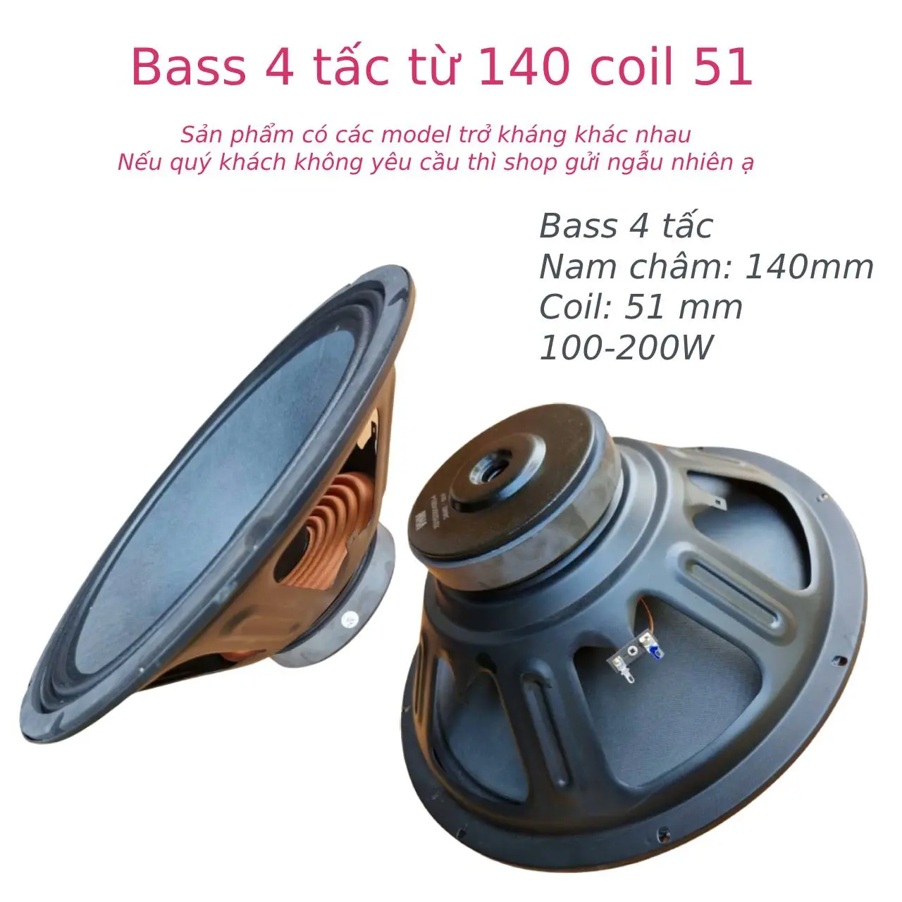 Củ bass rời 4 tấc từ 140 coil 51 chuyên ráp hoặc thay thế cho loa kẹo kéo- Phụ Kiện Nghe Nhạc Earphone