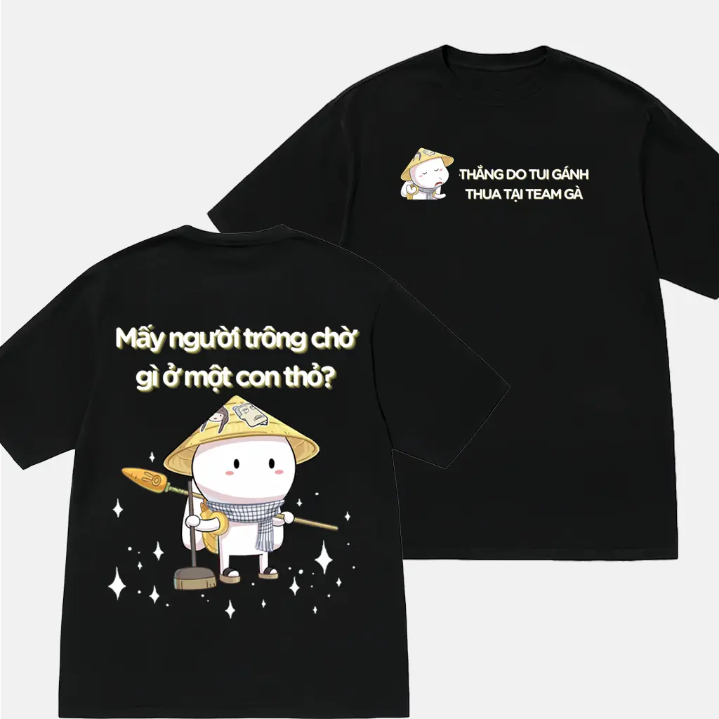Áo thun Thỏ bảy màu nhàm nhang nhồ - Thắng cho tôi gánh, áo phông dành cho nam nữ couple cổ tròn Cotton Unisex  Top Men