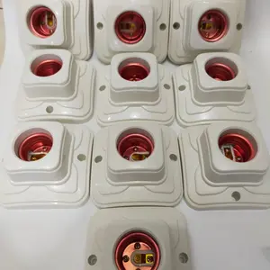 10 pcs fitting plafon segi 4 empat lampu led