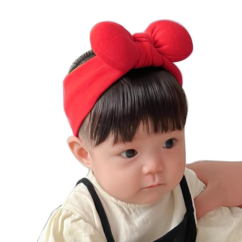 Stylish Bowknot Headband Infant Wig Bangs Hairpiece 0-1Y Newborns Headwear Solid Color Hairband Decor for Baby Girls 8