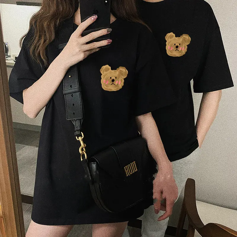 T-shirt couple outfit, summer couple style, Korean version, student internet celebrity, new summer short sleeved top trend