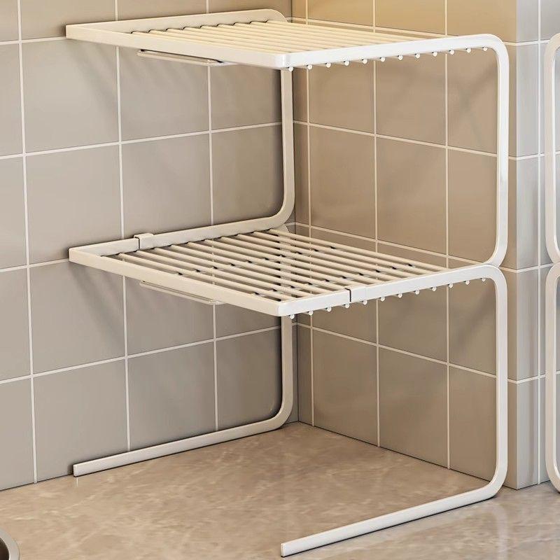 Product Introduction of Giá Để Đồ Nhà Bếp, Giá Nhiều Tầng, Để Bàn, Kệ Mặt Bàn, Giá Nồi, Dụng Cụ Hữu Ích, Lưu Trữ Tủ, Vách Ngăn Nhiều Tầng, Thiết Kế Lưới Con, Thích Hợp Cho Nồi Và Tủ Kitchen 0