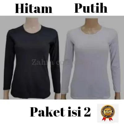 2PCS PAKET KAOS MANSET WANITA LENGAN PANJANG - MANSET WANITA LEHER OBLONG Polos