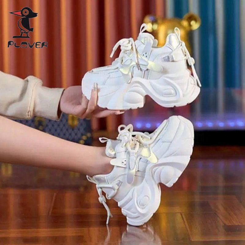 Giày Thường Ngày Cho Nữ, Dad Shoes, Hàng Mới Về 2024, Siêu Phổ Biến, Giày Đế Bằng Crochever, Màu Trắng 7