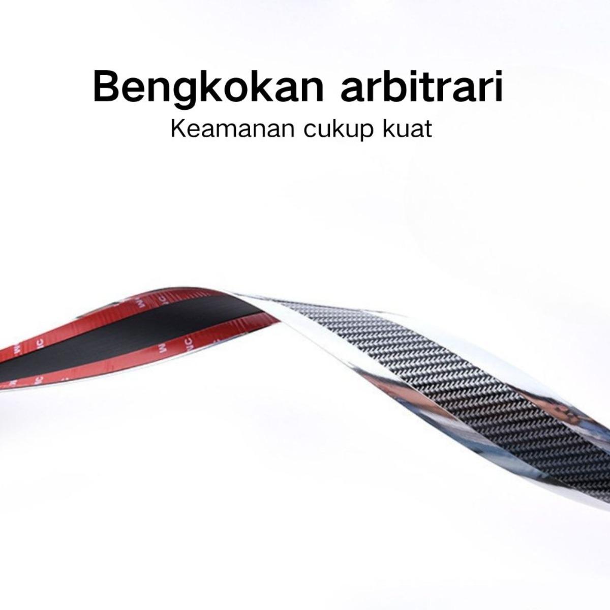 Stiker Pelindung Ambang Pintu Mobil 3 Meter, Serat Karbon Dekorasi Pintu & Bemper, Aksesori Mobil, Mencegah Tabrakan & Menambah Gaya Elegan