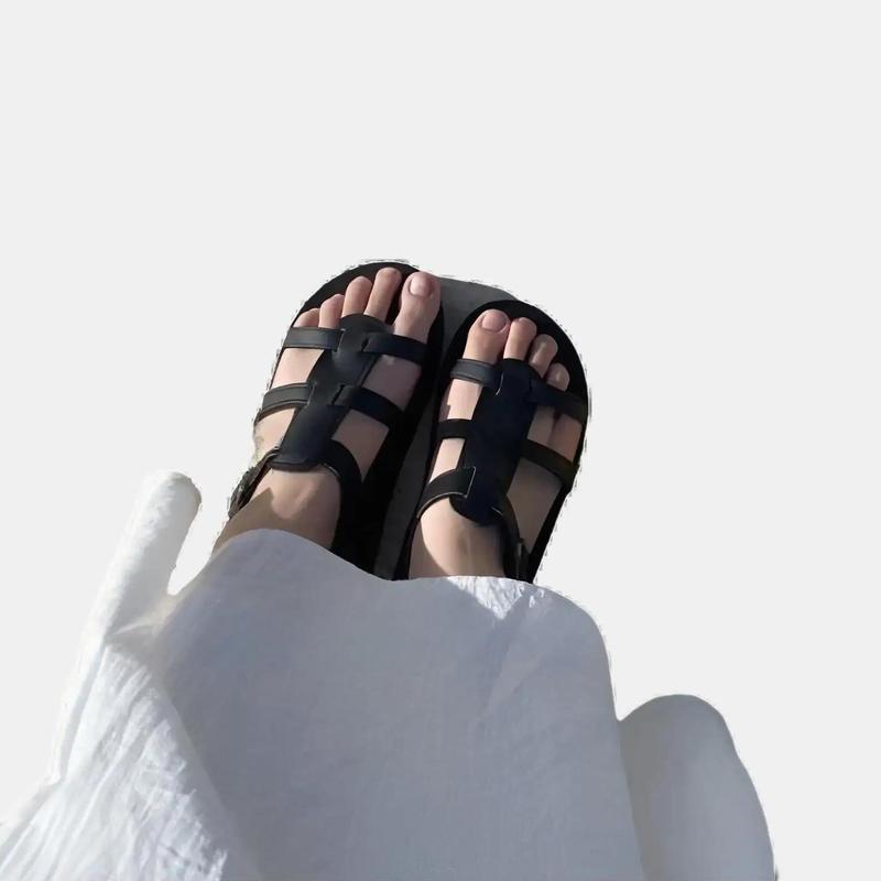 Giày Sandal Nữ M58 Quai Rọ Màu Đen Đi Học, Đi Chơi DéP Shoes 0