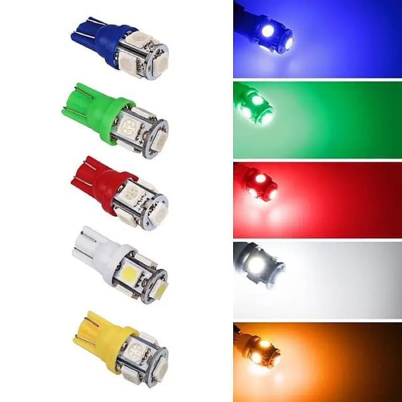 Combo 2 led T10 5 tim đèn 1 tầng, cặp bóng gắn xi nhan demi xe máy siêu sáng, đủ màu Phụ Tùng 1
