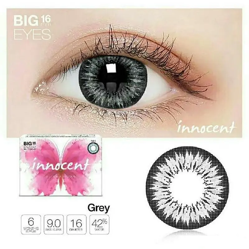Paket Softlens Normal X2 INNOCENT 16mm BIG EYES + Cairan Soflens 60 ml Gratis Tempat Soflen 7