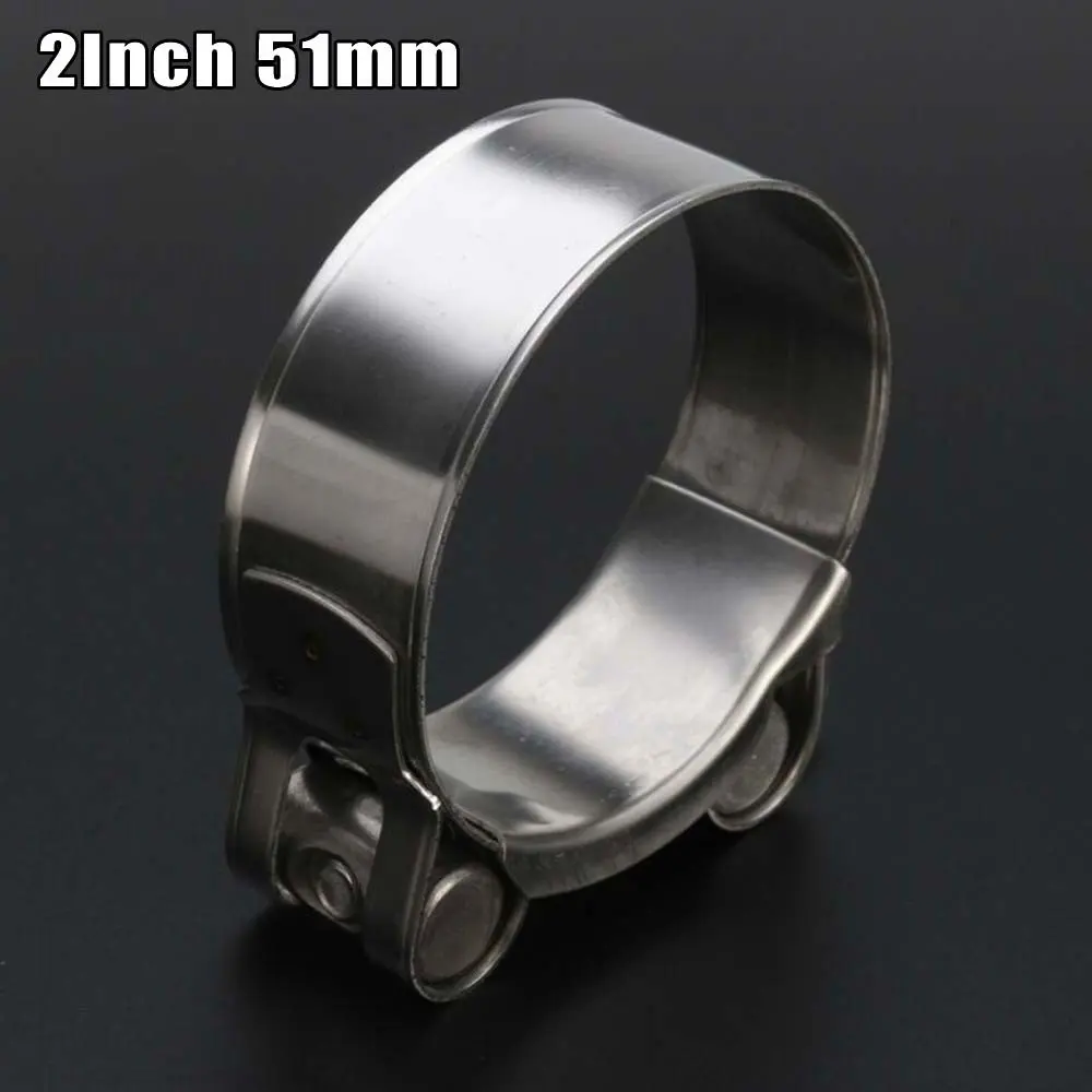 Motorcycle 2In 51mm Band Exhaust Pipe Clamp Calipers Stainless Steel