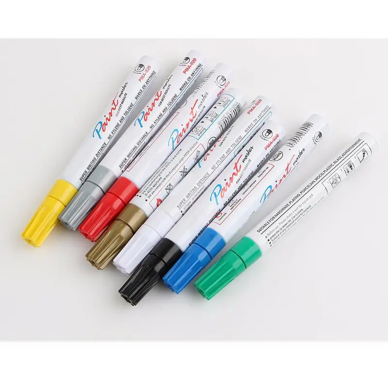 Bút Đánh Dấu Sơn Cao Su Vĩnh Viễn, 8 Màu Trắng, Không Thấm Nước, Cho Lốp Xe Ô Tô, Lốp Xe, Sơn Môi Trường 6