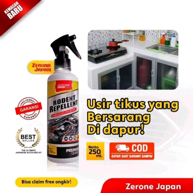 Termurah! Zerone Rodent Repellent Pengusir Tikus Pada Kap Mesin Mobil / Pengusir Tikus Rumah Ampuh 250ml 3