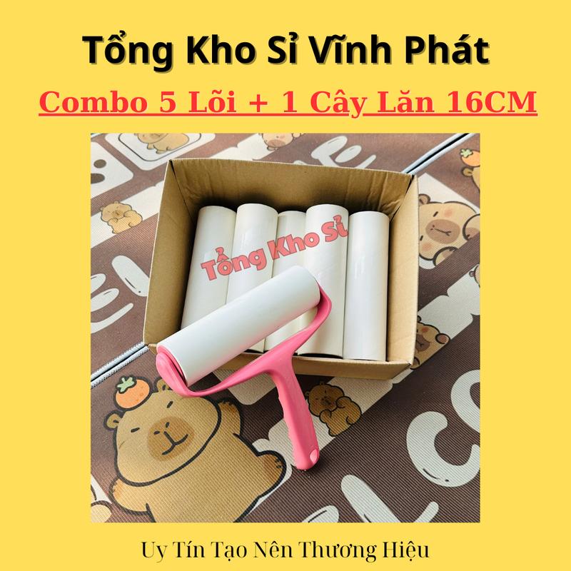 Combo 5 Lõi ( Tặng kèm Cây Lăn 16cm ) 60 tờ 1 Lõi Lăn Bụi Giường, Quần Áo, Chăn Ga Giường,Sofa . Con Lăn Bụi, Cây Lăn Đa Năng Cao Cấp 88373