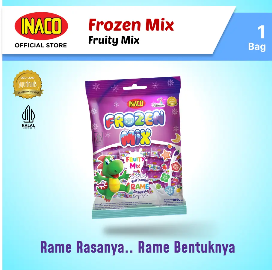 INACO Frozen Mix Gummy Candy 100gr