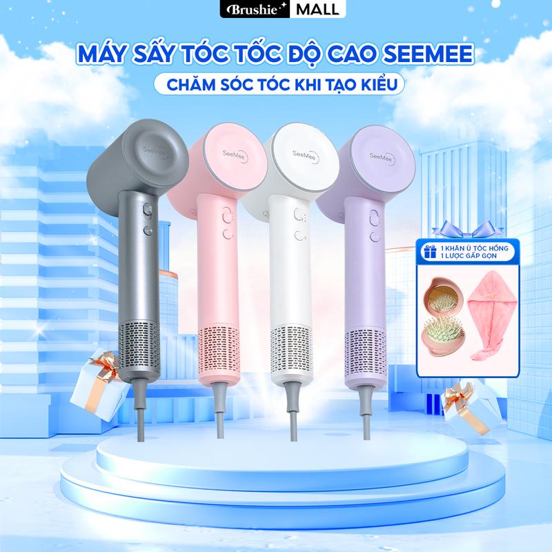Máy sấy tóc tốc độ cao SeeMee công nghệ ION ÂM [BẢO HÀNH 12 THÁNG] - Khô nhanh trong 3 phút, dành cho Nam và Nữ - TẶNG Khăn ủ tóc