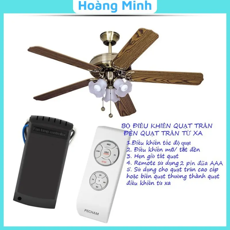 Bộ điều khiển quạt trần từ xa, remote quạt trần có đèn 220V