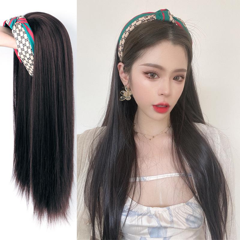 Rambut Palsu Ikat Kepala Retro, Fesyen, Rambut Lurus Panjang - TikTok ...