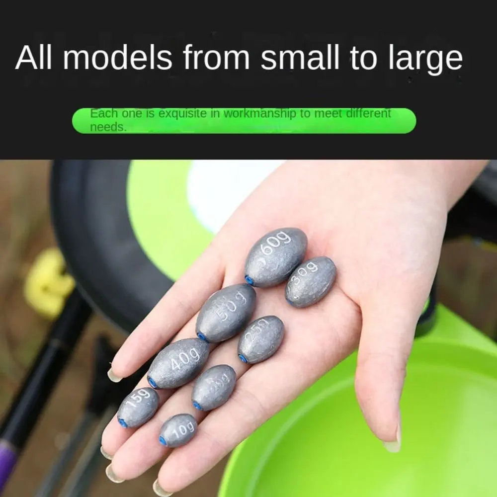 10pcs 2023 3g-50g Fishing Lead Sinkers with plastic plug Lead Fishing Weight Sinker Carp Fishing Silicone soft core Olive Shaped Weight Carp Fishing