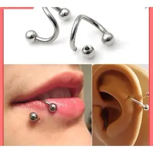 Anting Tindik Hidung / Bibir / Tulang Rawan Telinga Bentuk Bulat spiral Bahan Stainless Steel harga per 1 biji