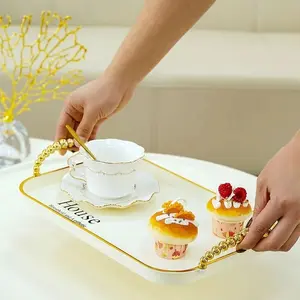 (Praktis) Nampan Saji Serbaguna Mewah Aesthetic - Baki Tatakan Piring Makan Buah