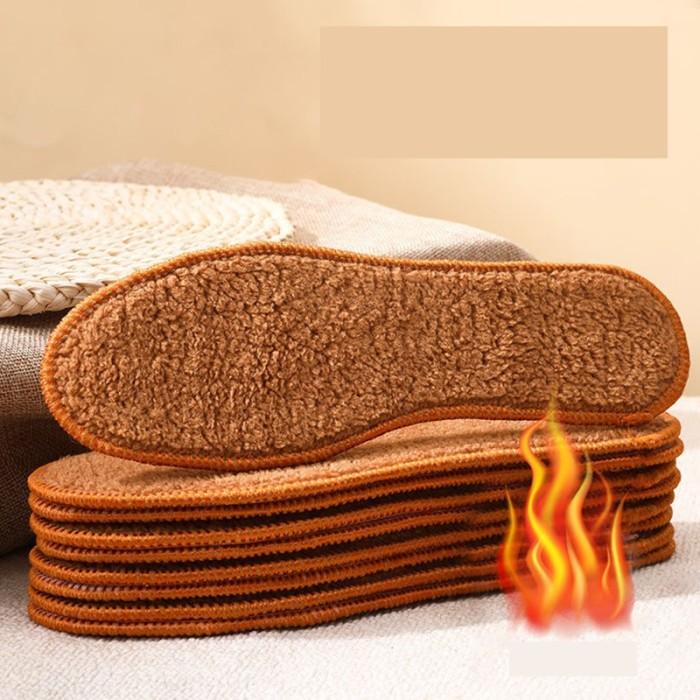 Insole Sepatu Hangat Insoles Winter Plus Velvet Thick Warm Cotton ...