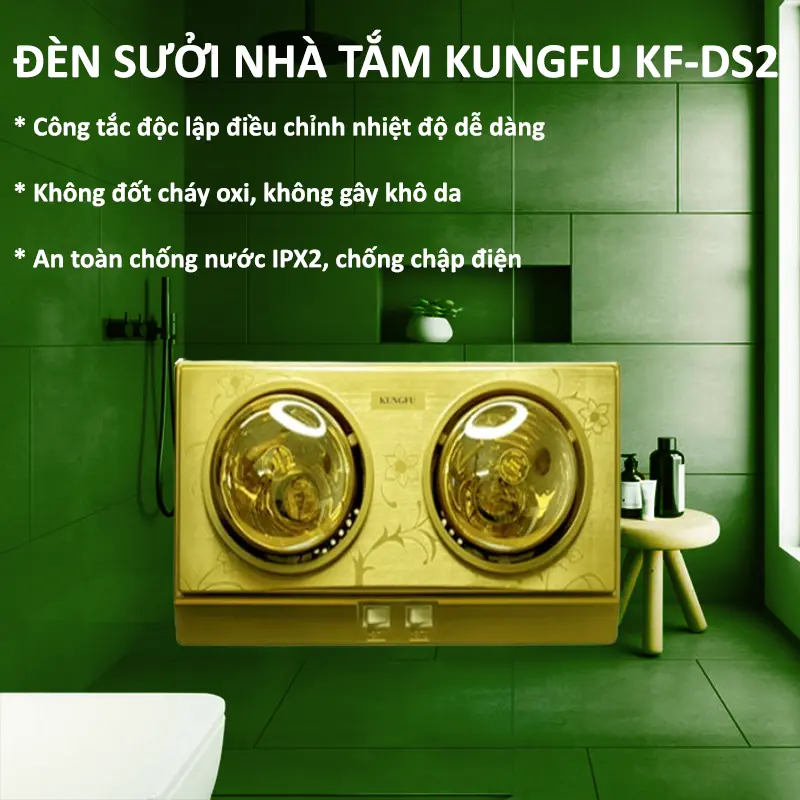 Đèn sưởi nhà tắm thương hiệu kungfu KF-DS2
