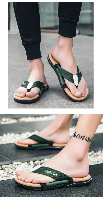 Product Introduction of Thongs slippers men 2024 new summer outside wear non-slip anti-odour sandal slippers trend casual clip feet beach sandals 14