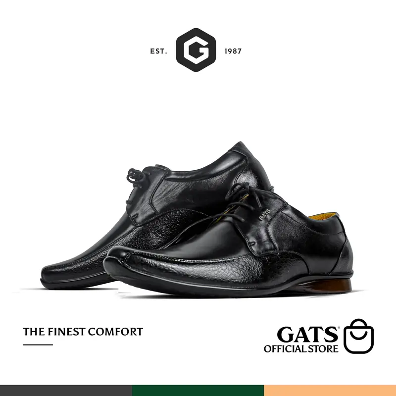 GATS - ZU 0003 - Sepatu Kulit Oxford Hitam Casual Pria 0