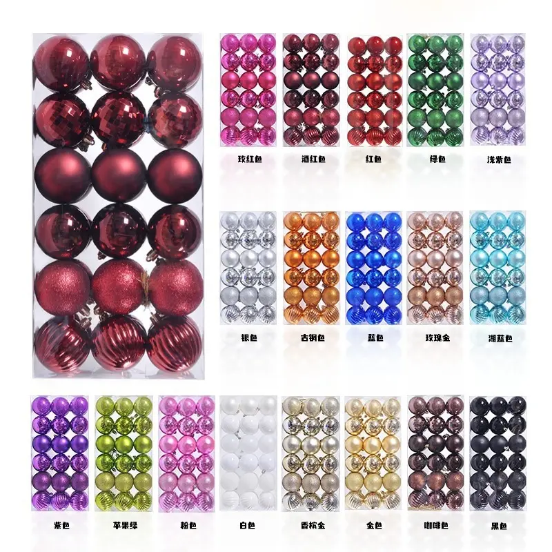 Christmas Ball Decorations 36 Christmas Hanging Ornaments 4cm Christmas Tree Balls Hanging Plastic Balls Party Decorations