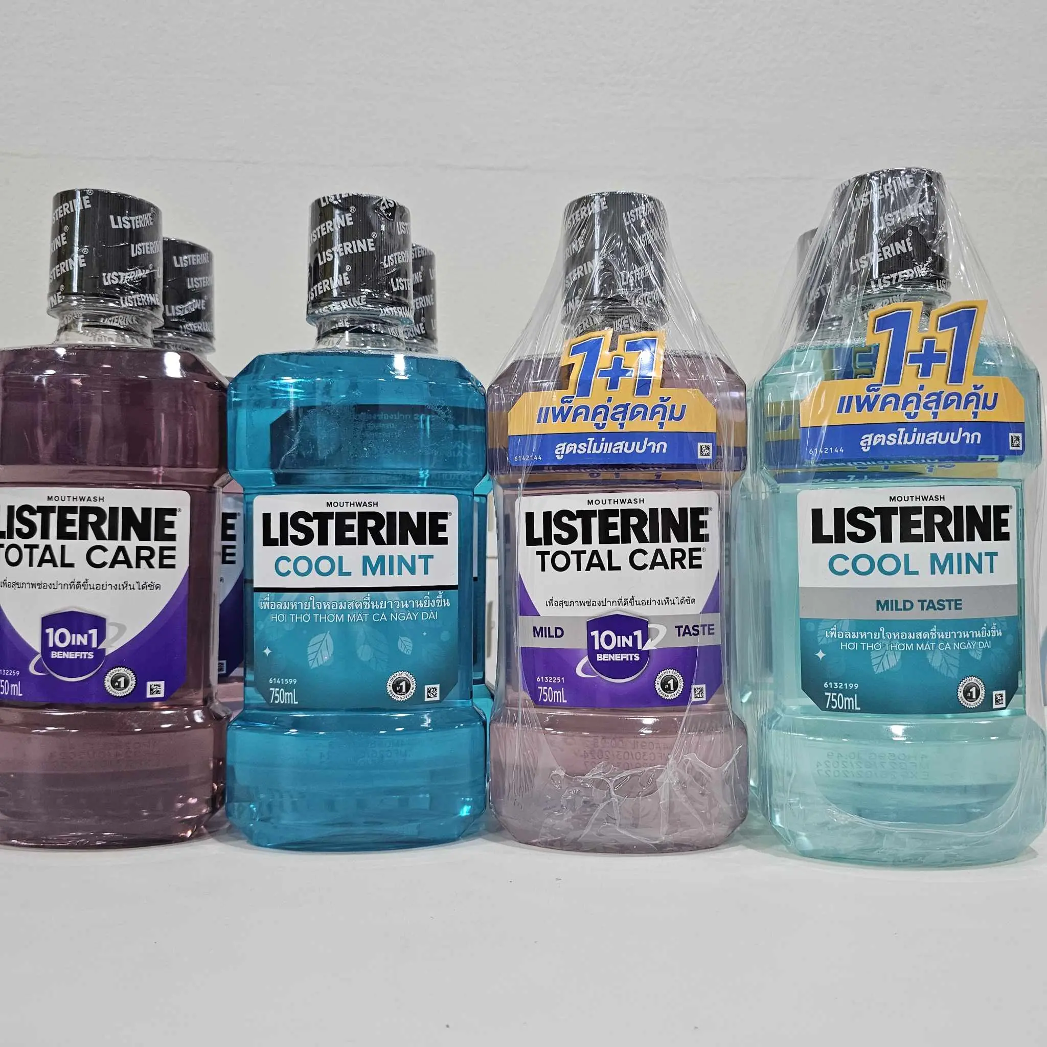 (750ml.1+1) listerine ลิสเตอรีน น้ำยาบ้วนปาก 750มล. แพ็คคู่ cool mint zero total care