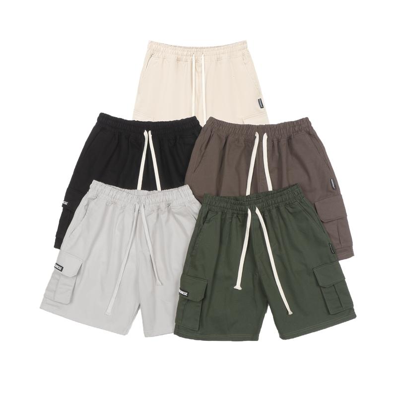 XẢ KHO Quần Short CARGO SIZE LỚN 90KG Kaki SGES Quần Dây Rút Có Túi Hộp Unisex Nam Nữ Menswear quan
