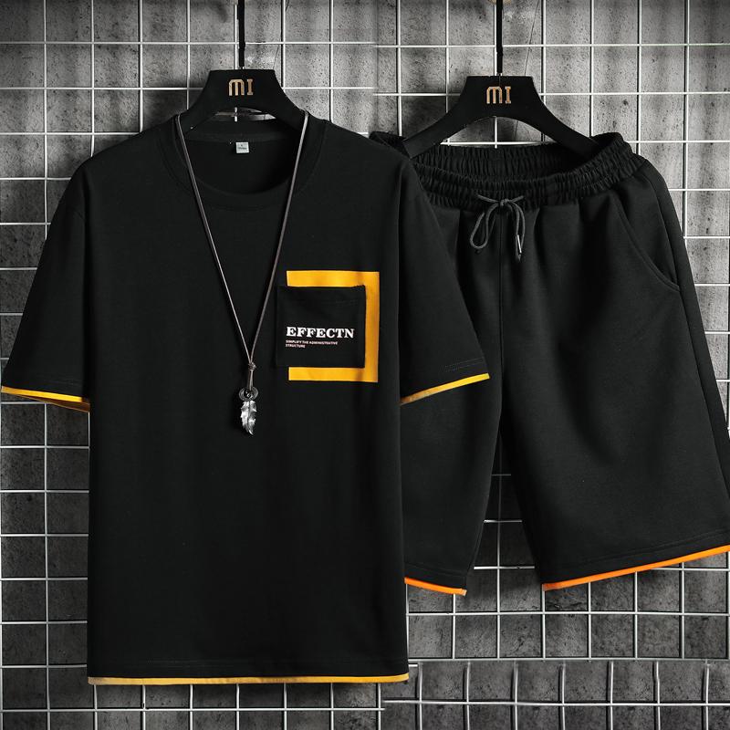 Bộ quần áo thể thao nam vải poly cá sấu thoáng mát thấm hút mồ hôi cao cấp phối túi họa tiết chữ EFFECTN Sport Chạy Bộ