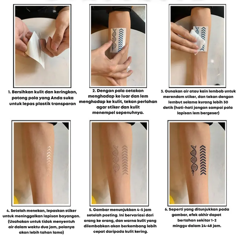 Tato semi permanen based Fruit Ink tatto tahan lama 15 hari anti air 11X18CMcm - 150 3