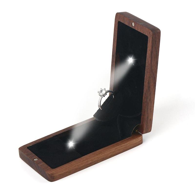 LED Ring Box Romantic Jewelry Gift Box Ring Display Box for Anniversary ...