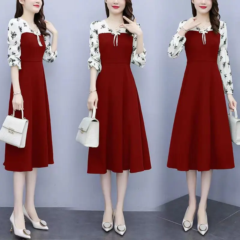 Váy cho phụ nữ, Phong cách Hợp Xu hướng Thích hợp cho các cô gái béo, Chiều dài Maxi, Tay áo dài, Ngoại Cỡ, Bộ sưu tập Đầu Thu, Dài Trung Bình Thiết kế khối màu, Thanh lịch và Trí Tuệ, Thích hợp cho váy và váy dạ hội, Ngoại Cỡ, 2024
