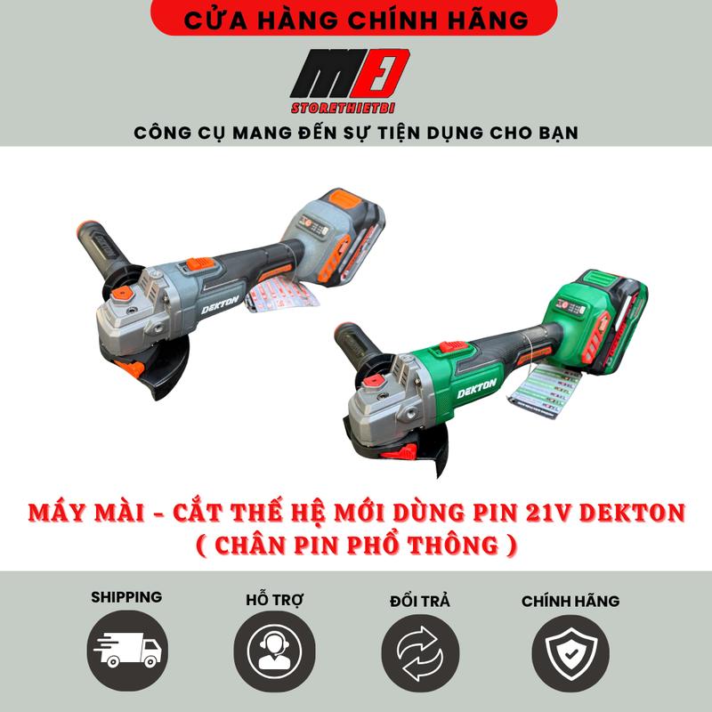 Máy Mài Góc 100mm Dùng Pin 21V Dekton M21-AG100PLUS Chân Pin Phổ Thông 3 Tính Năng An Toàn