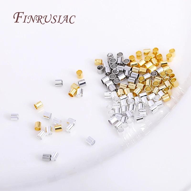 Product Introduction of High Quality Cylindrical Tube Crimp End Bead For Jewellery Making Supplies Wholesale 14K/18K Gold Plated 2mm Tube Crimp Beads 7